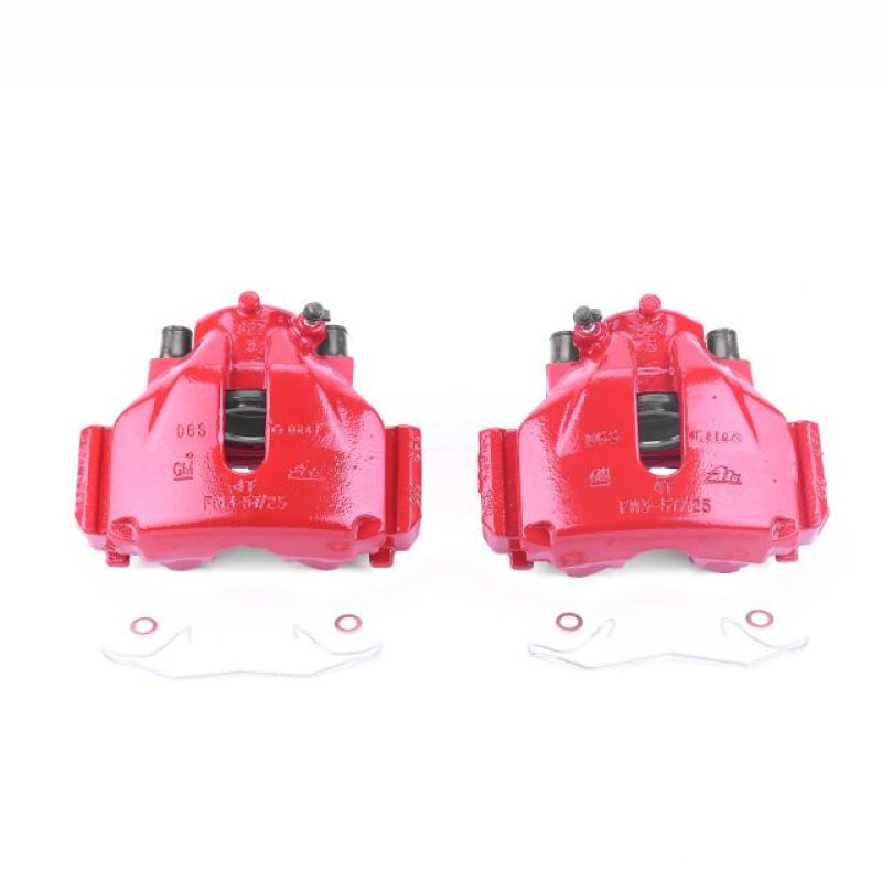 Saab 9-3 Brake Calipers - Front - PowerStop - Powder Coated - Red - `00-`03