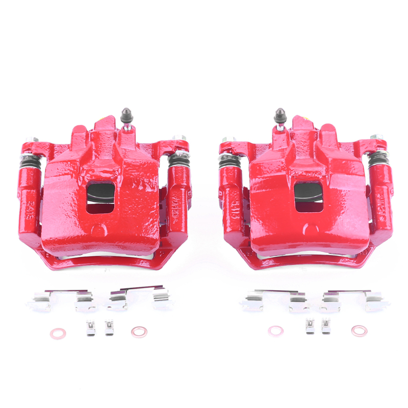 Chevrolet Prizm Brake Calipers (2) - Front - PowerStop - High-Temp Powder Coated - Red - `98-`02