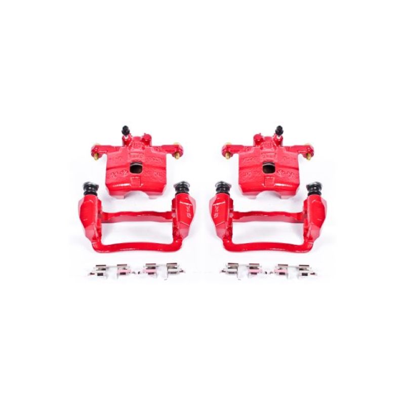 Saab 9-2X Brake Calipers - Rear - PowerStop - Red Powder Coated, Floating Caliper with Bracket - Red - `05-`06 Saab 9-2X Brake Calipers - Rear - PowerStop - Red Powder Coated, Floating Caliper with Bracket - Red - `05-`06