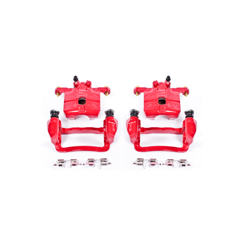 Saab 9-2X Brake Calipers - Rear - PowerStop - Red Powder Coated, Floating Caliper with Bracket - Red - `05-`06