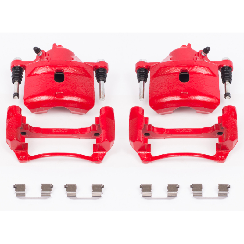 Honda Accord Brake Calipers - Front - PowerStop - High-Temp Powder Coated - Red - `98-`02