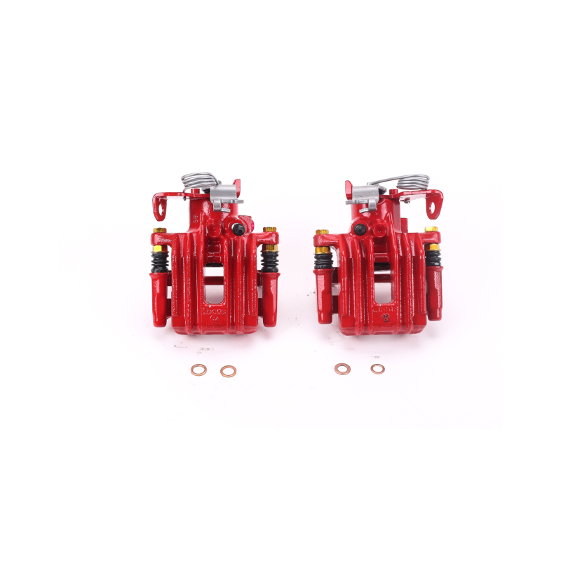 Audi A6 Quattro Brake Calipers - Rear - PowerStop - Powder Coated - Red - `98-`04