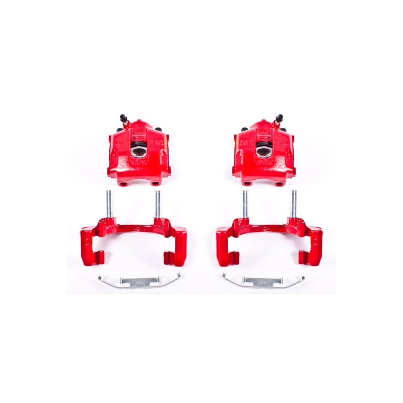 BMW 323Ci Brake Calipers - Rear - PowerStop - High-Temp Red Powder Coated - Red - 2000