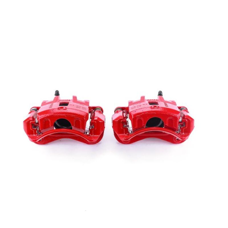 Hyundai Sonata Calipers - Front - PowerStop - High-Temp Powder Coated - Red - `99-`04