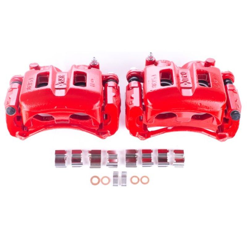 Mitsubishi Montero Brake Calipers - Front - PowerStop - Red Powder Coated Calipers - Red - `00-`06 Mitsubishi Montero Brake Calipers - Front - PowerStop - Red Powder Coated Calipers - Red - `00-`06