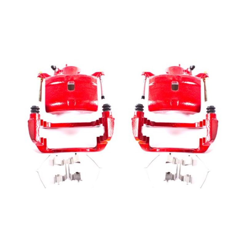 Honda CR-V Brake Calipers (2) - Front - PowerStop - Powder Coated - Red - `02-`04