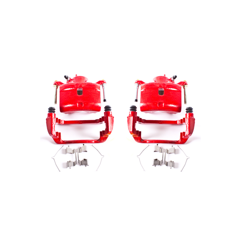 Honda CR-V Brake Calipers (2) - Front - PowerStop - Powder Coated - Red - `02-`04