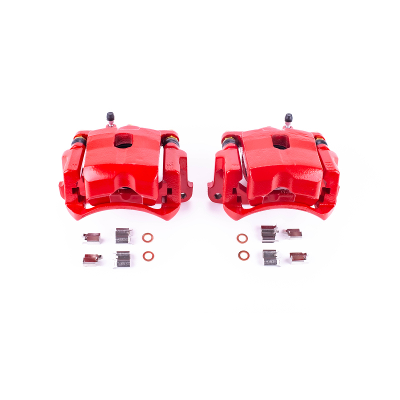 Toyota RAV4 Brake Calipers - Front - PowerStop - Powder Coated - Red - `01-`05