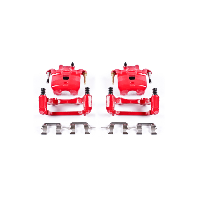 Infiniti I35 Brake Calipers - Front - PowerStop - High-Temp Red Powder Coated - Red - `02-`04