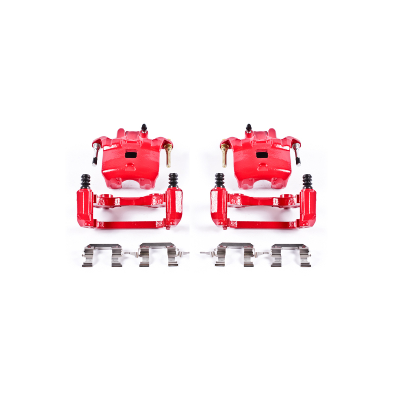 Infiniti I35 Brake Calipers - Front - PowerStop - High-Temp Red Powder Coated - Red - `02-`04