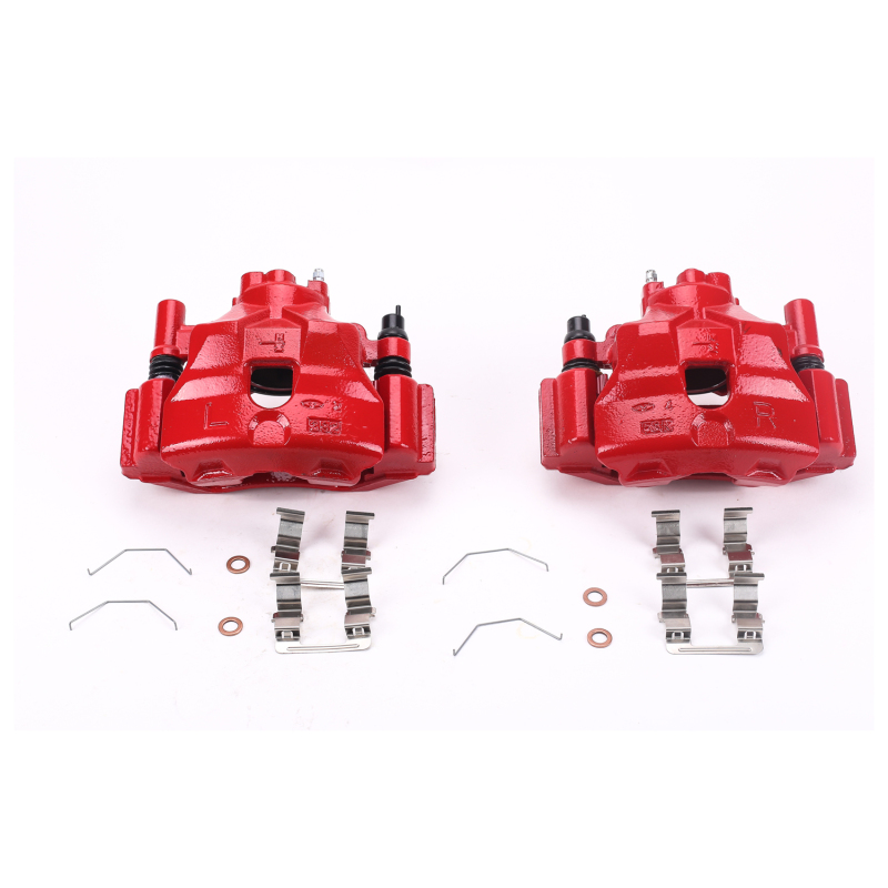 Mazda 6 Brake Calipers (2) - Front - PowerStop - Red Powder Coated - Red - `03-`05