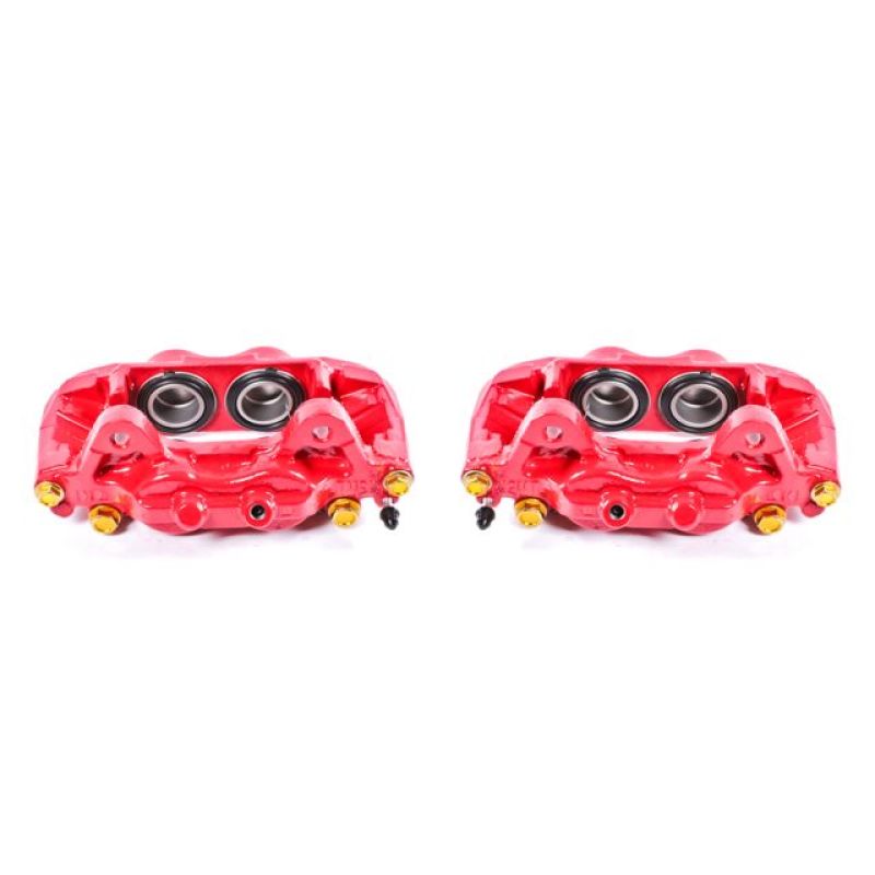 Toyota Sequoia Brake Calipers (Pair) - Front - PowerStop - Powder Coated - Red - `01-`07