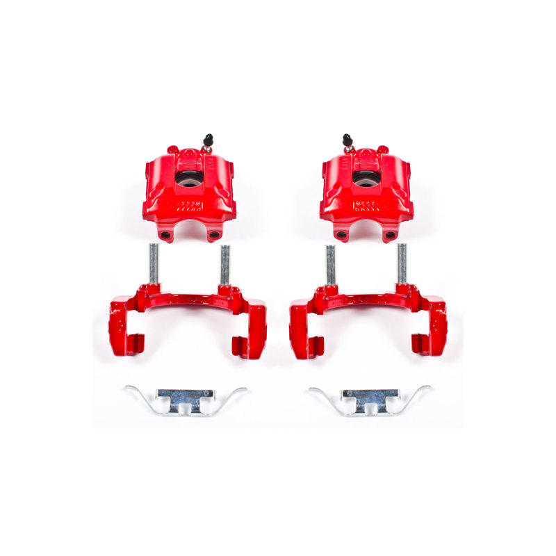 BMW M3 Brake Calipers - Performance - Rear - PowerStop - Electrostatic High-Temperature Red Powder-Coating - Red - `01-`06