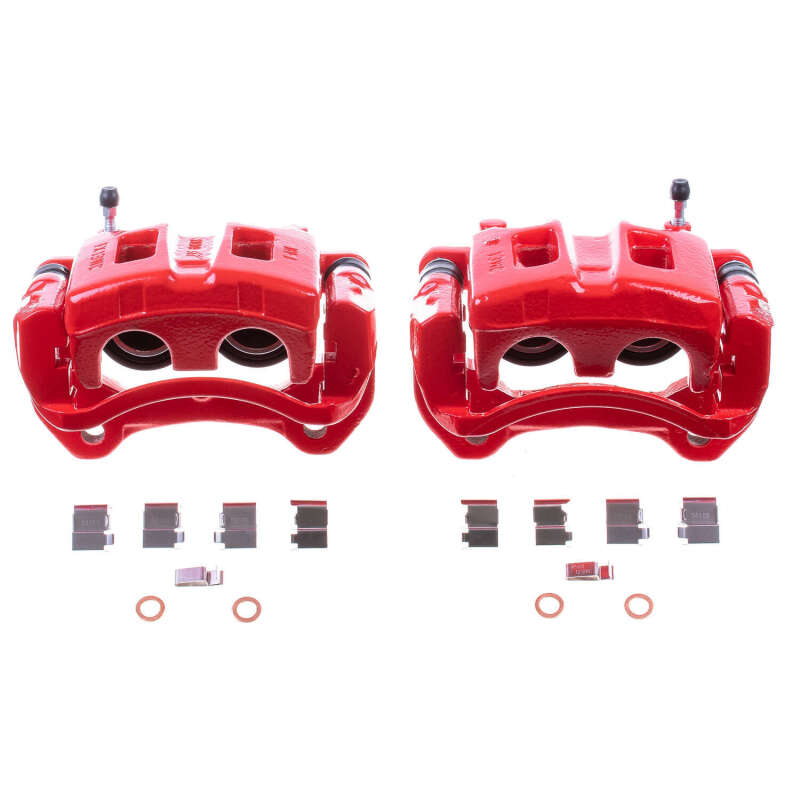 Honda Passport Brake Calipers - Front - PowerStop - Powder Coated - Red - 2002