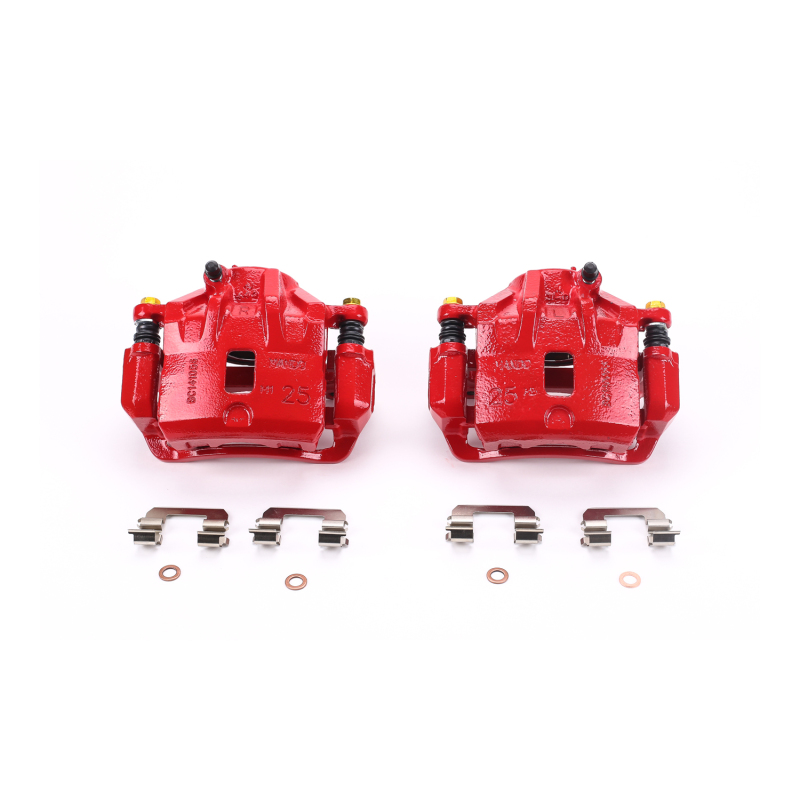 Hyundai Sonata Brake Calipers - Front - PowerStop - High-Temp Powder Coated - Red - `04-`05