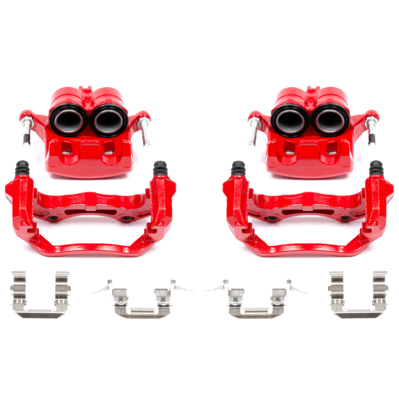 Infiniti G35 Brake Calipers - Front - PowerStop - Red Powder Coated - Red - `05-`07