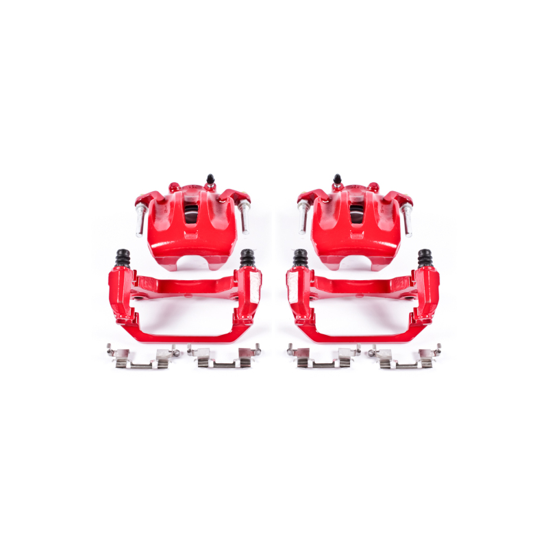 Nissan Murano Brake Calipers - Front - PowerStop - Powder Coated with Brackets - Red - `03-`07