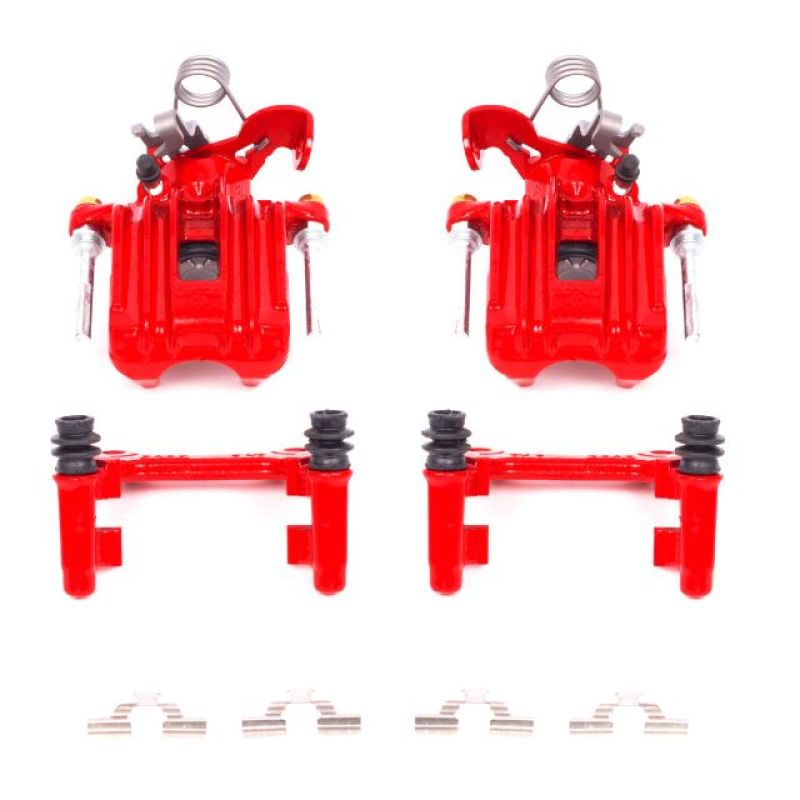 Audi A4 Brake Calipers - Rear - PowerStop - High-Temp Powder Coated - Red - `03-`05