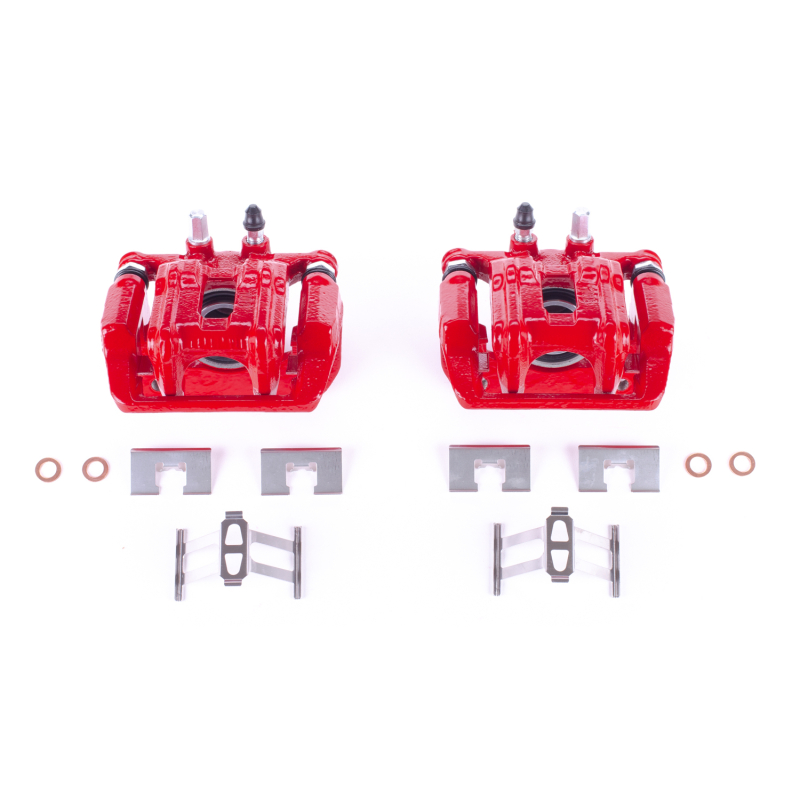 Honda CR-V Brake Calipers - Rear - PowerStop - Powder Coated - Red - `05-`06