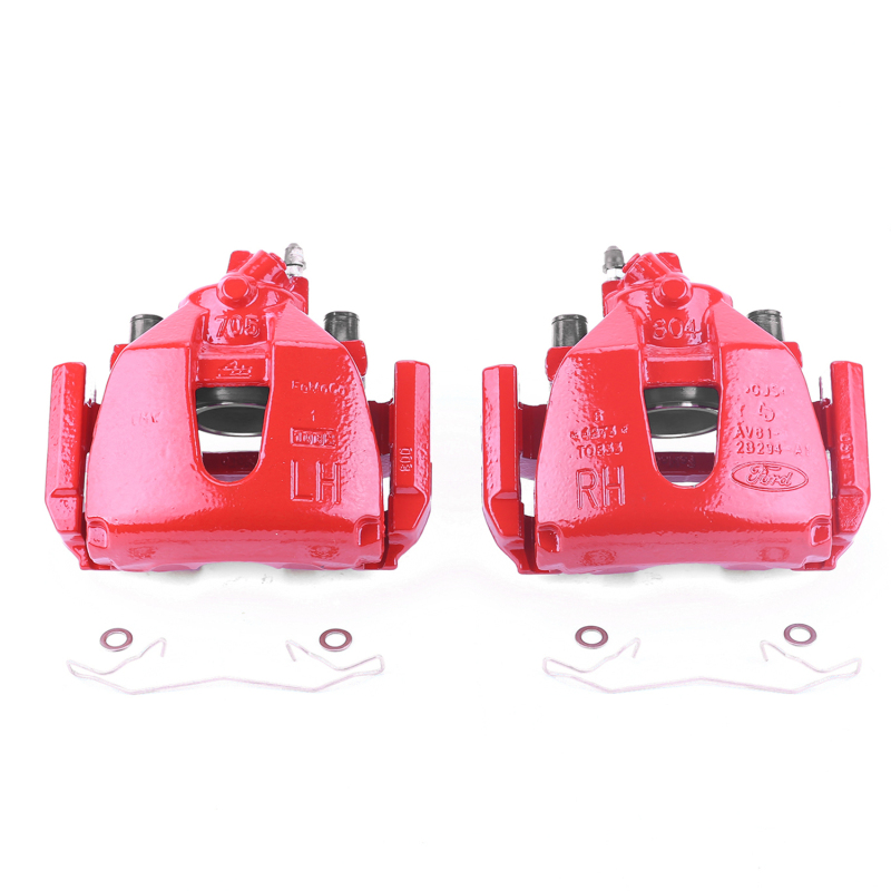 Mazda 3 Brake Calipers - Front - PowerStop - Powder Coated, Floating with Bracket - Red - `08-`13