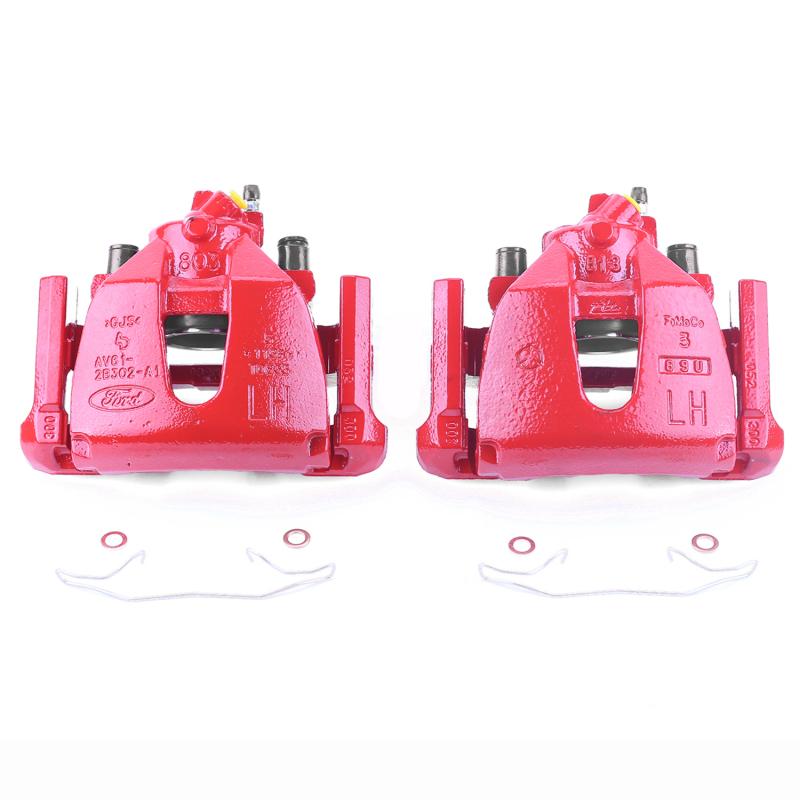 Mazda 3 Brake Calipers - Front - PowerStop - Powder Coated - Red - `08-`09