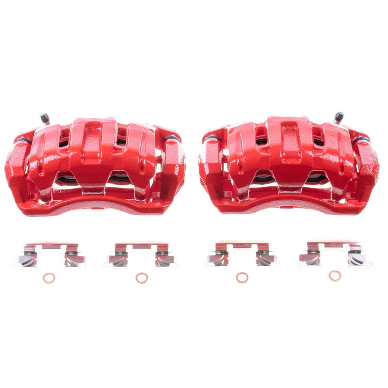 Acura RDX Brake Calipers - Front - PowerStop - Powder Coated - Red - `07-`12