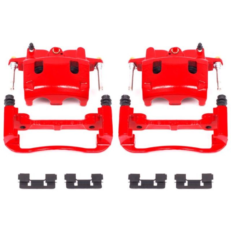 Infiniti QX56 Brake Calipers - Front - PowerStop - Powder Coated with Brackets - Red - `04-`06