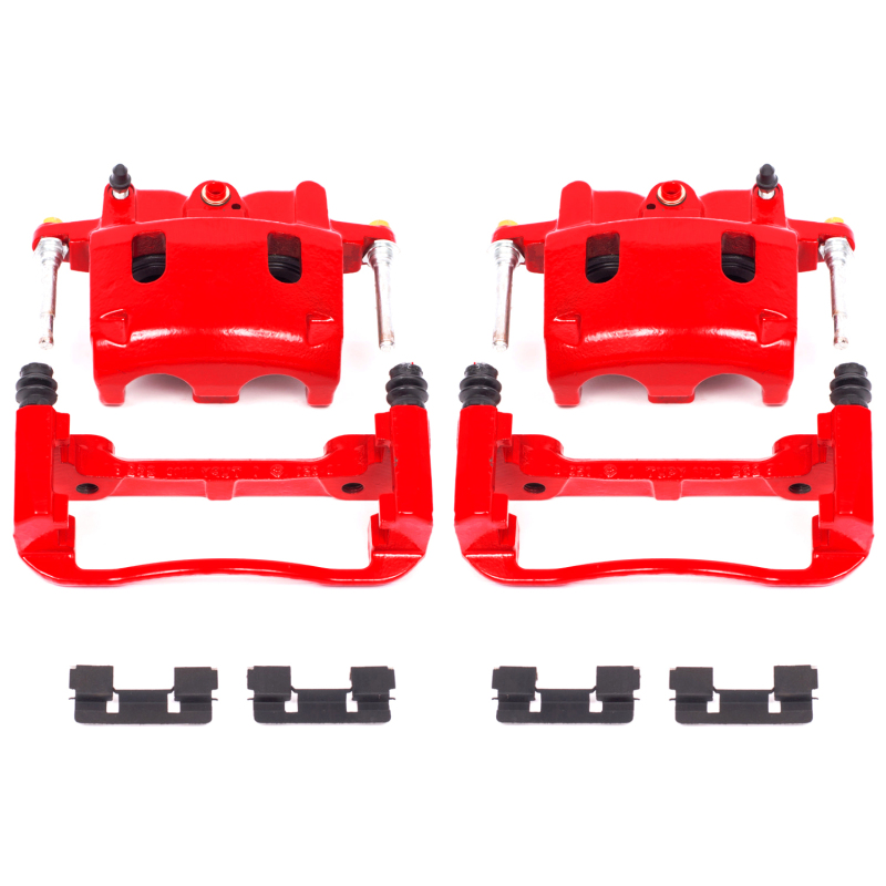 Infiniti QX56 Brake Calipers - Front - PowerStop - Powder Coated with Brackets - Red - `04-`06
