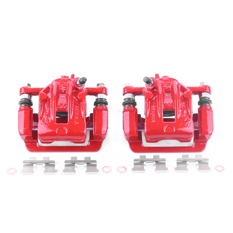 Hyundai Tucson Brake Calipers - Rear - PowerStop - Powder Coated - Red - `05-`09