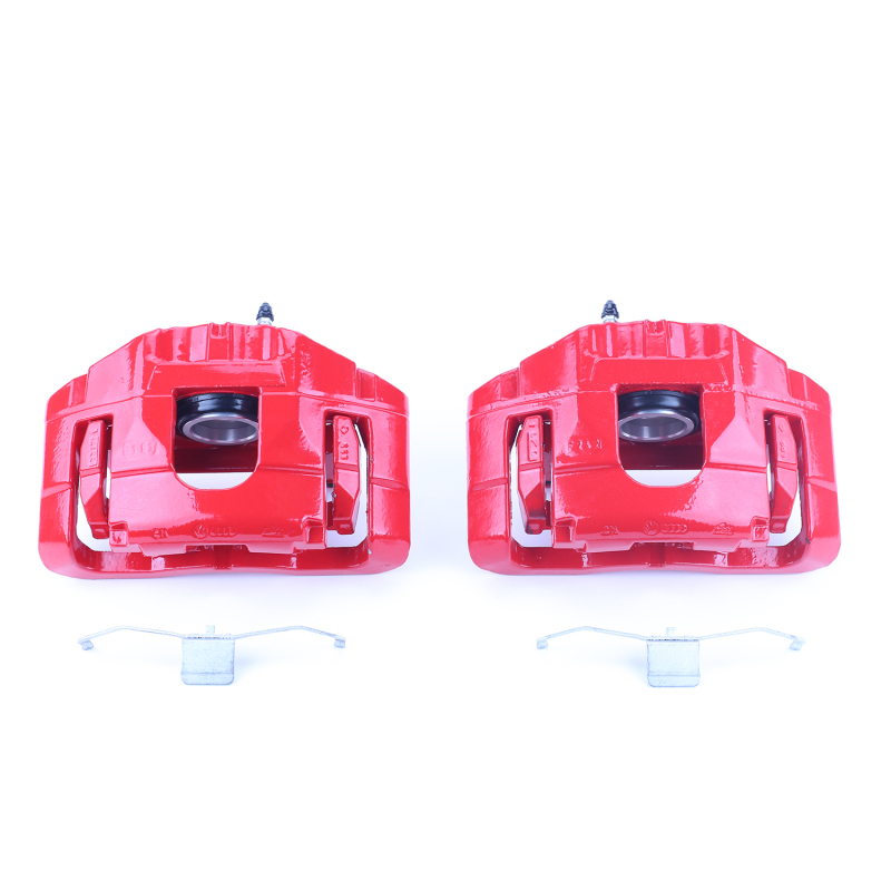 Audi A4 Caliper Set - Front - PowerStop - High-Temp Powder Coated - Red - `05-`06