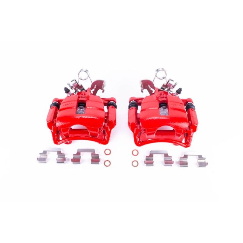 Audi S4 Brake Calipers - Rear - PowerStop - Powder Coated - Red - `04-`09