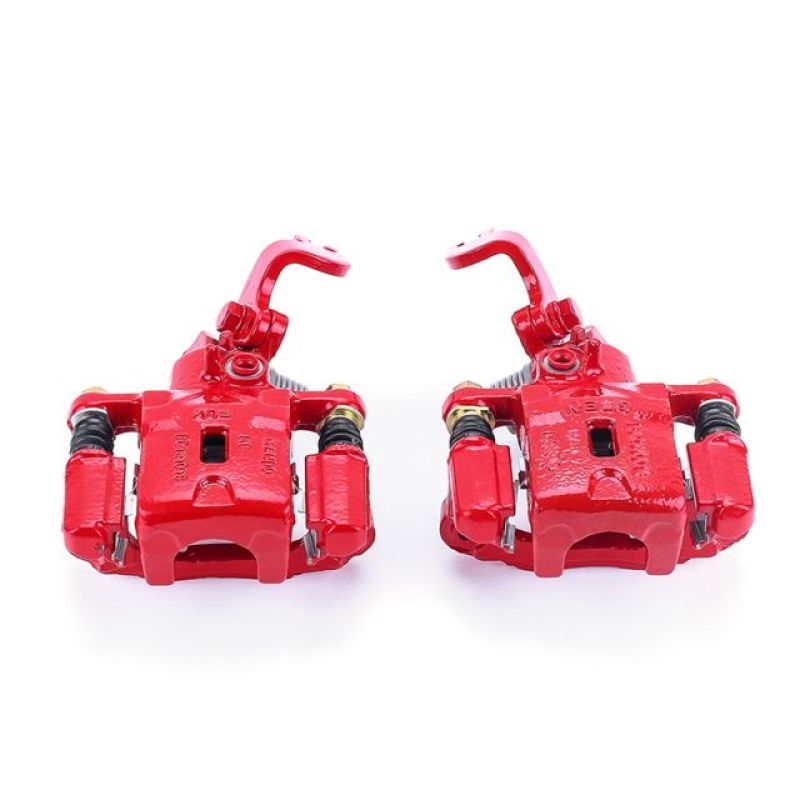 Hyundai Elantra Disc Brake Caliper Set - Rear - PowerStop - Powder Coated - Red - `05-`06