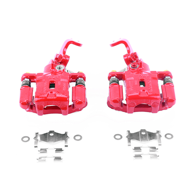 Hyundai Elantra Disc Brake Caliper Set - Rear - PowerStop - Powder Coated - Red - `05-`06