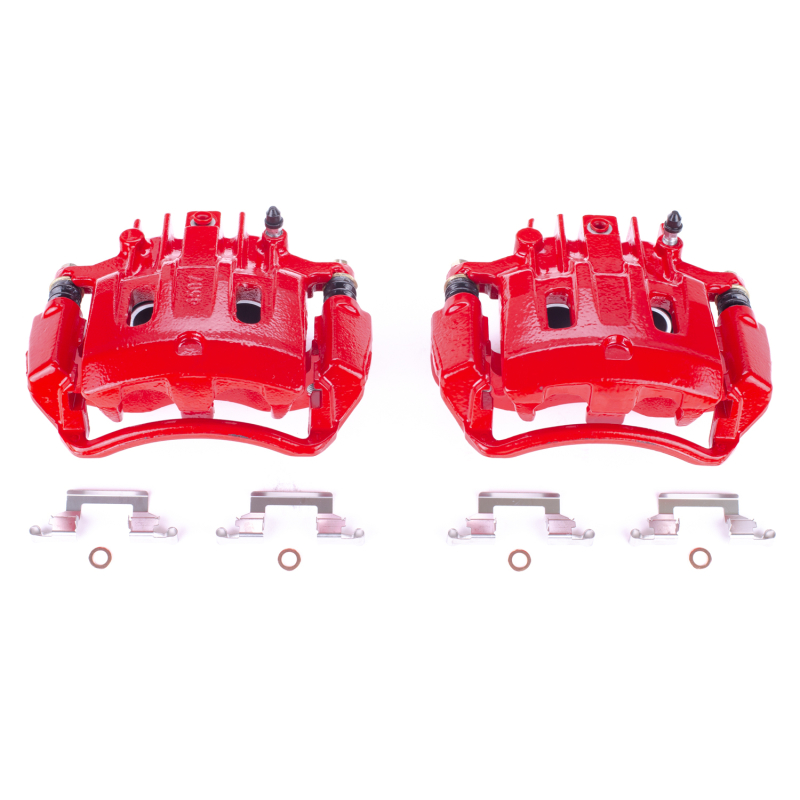 Ford Excursion Brake Calipers - Rear - PowerStop - Powder Coated - Red - 2000
