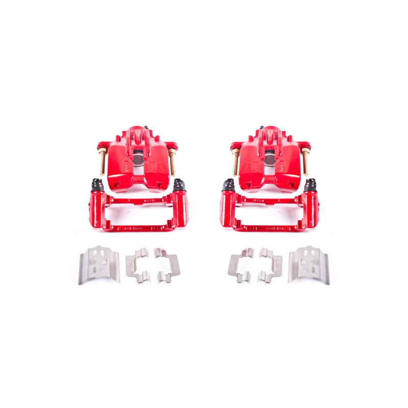Cadillac XLR Brake Calipers - Rear - PowerStop - High-Temp Red Powder Coated - Red - `04-`05