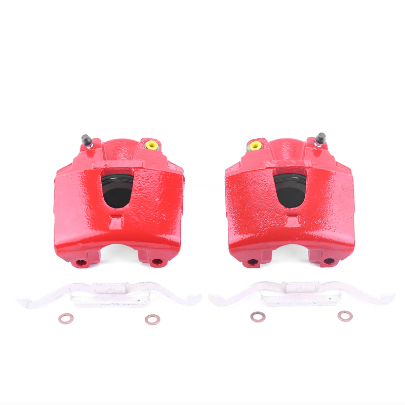 Dodge Dakota Brake Calipers - Front - PowerStop - Powder Coated - Red - `00-`02