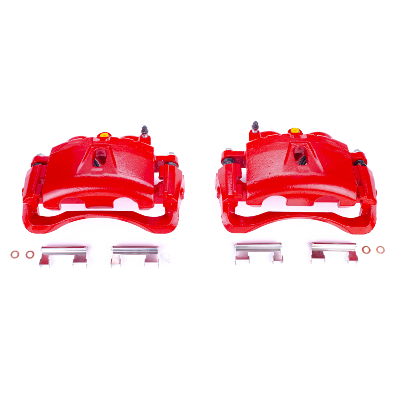 Chevrolet Express 3500 Brake Calipers - Front - PowerStop - Powder Coated w/Brackets - Red - `03-`19