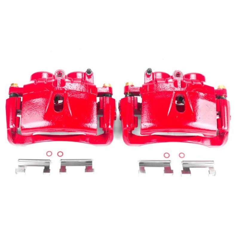 Chevrolet Express 3500 Brake Calipers - Front - PowerStop - Powder Coated w/Brackets - Red - `03-`19