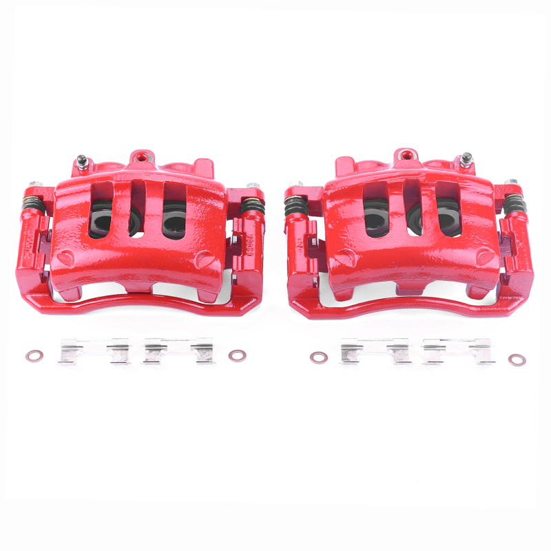 Ford Crown Victoria Brake Calipers - Front - PowerStop - High-Temp Red Powder Coated - Red - `03-`11