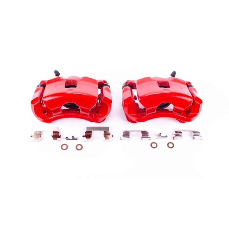 Chevrolet Cobalt Brake Calipers - Front - PowerStop - With Brackets - Red - `07-`10