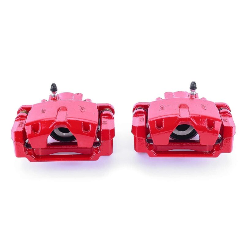 Cadillac SRX Brake Calipers (Pair) - Rear - PowerStop - Powder Coated - Red - `04-`09