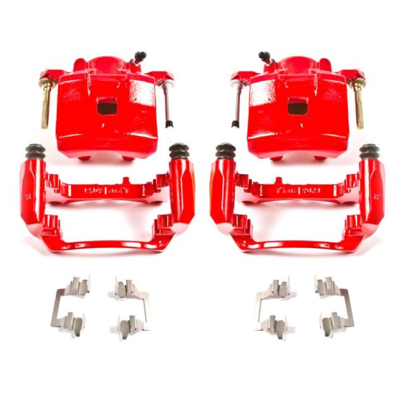 Chevrolet Cobalt Brake Calipers (2) - Front - PowerStop - Powder Coated - Red - `05-`08