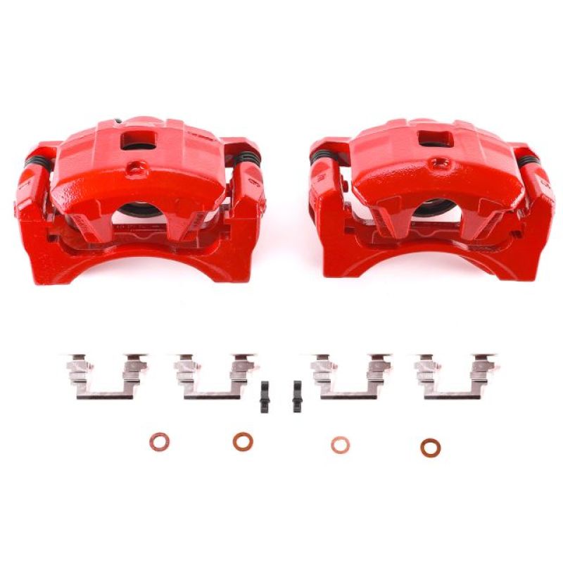 Mitsubishi Outlander Sport Brake Calipers - Front - PowerStop - Performance with Brackets - Red - `11-`21 Mitsubishi Outlander Sport Brake Calipers - Front - PowerStop - Performance with Brackets - Red - `11-`21