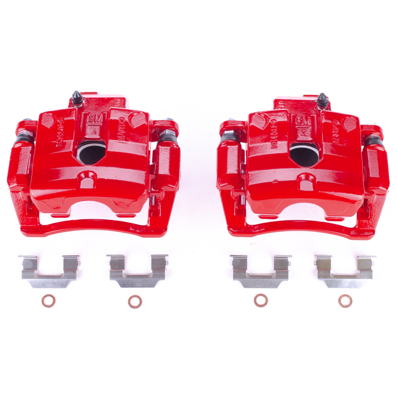 Cadillac CTS Brake Calipers - Rear - PowerStop - Powder Coated - Red - 2008