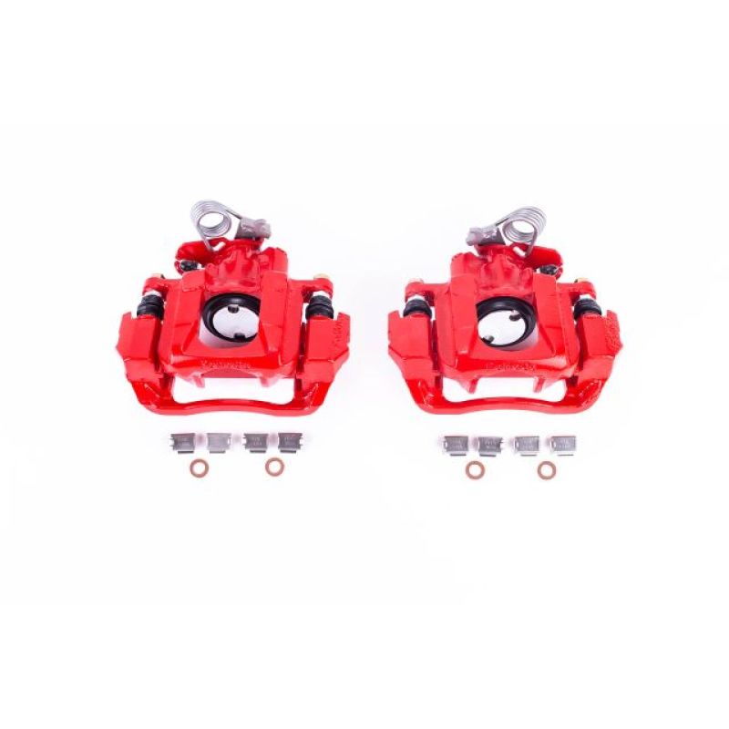 Ford Flex Brake Calipers - Rear - PowerStop - Powder Coated with Brackets - Red - 2009