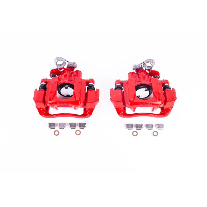 Ford Flex Brake Calipers - Rear - PowerStop - Powder Coated with Brackets - Red - 2009