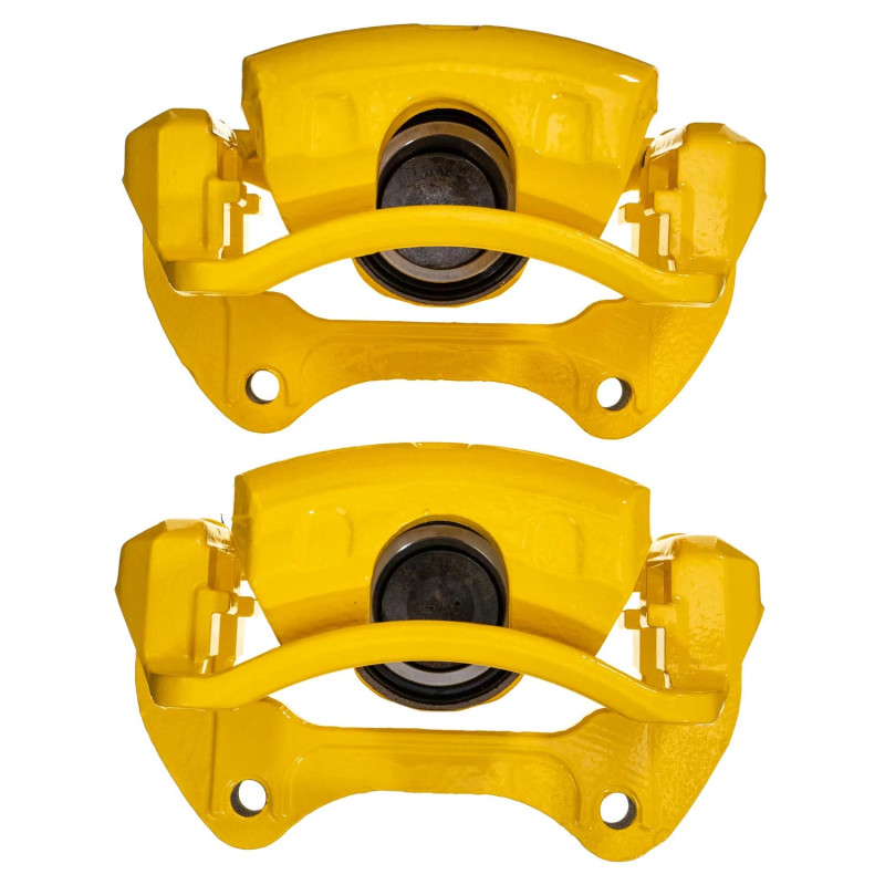 Saab 9-5 Brake Caliper - Front - PowerStop - High-Temp Yellow Powder Coated with Bracket - Yellow - 2011 Saab 9-5 Brake Caliper - Front - PowerStop - High-Temp Yellow Powder Coated with Bracket - Yellow - 2011