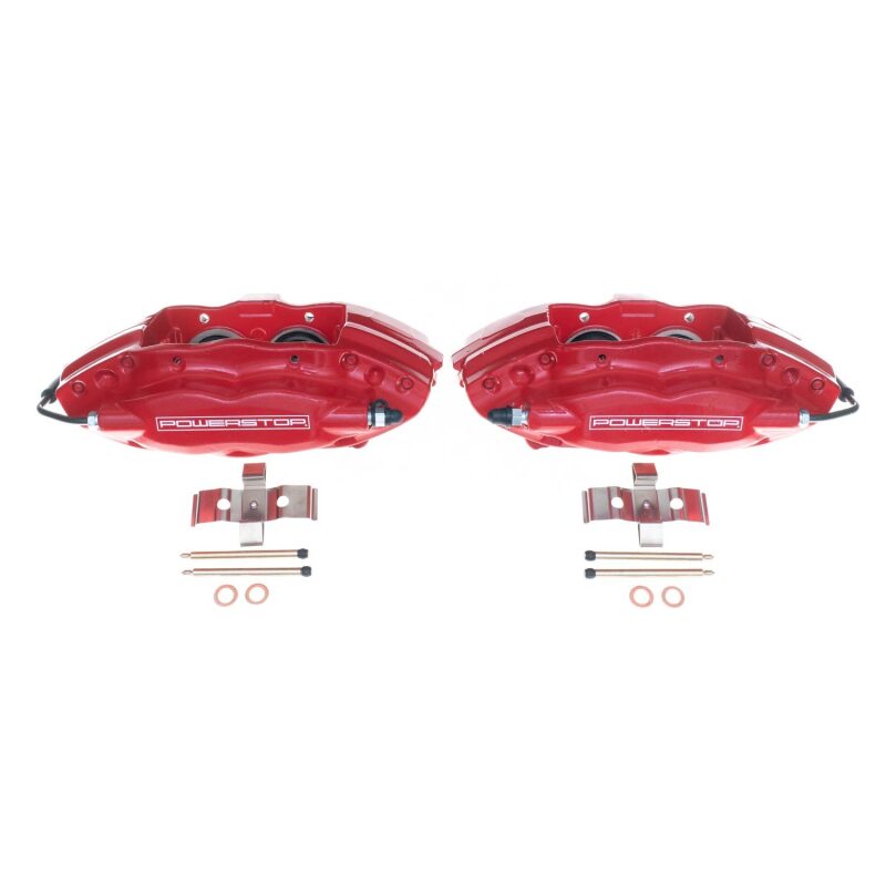 Tesla Model S Brake Calipers - Rear - PowerStop - Red Powder Coated - Red - `12-`16 Tesla Model S Brake Calipers - Rear - PowerStop - Red Powder Coated - Red - `12-`16