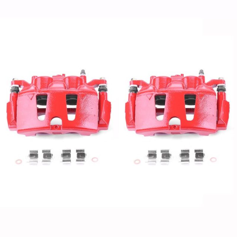 Chrysler Pacifica Brake Calipers (2) - Front - PowerStop - Powder Coated - Red - 2017