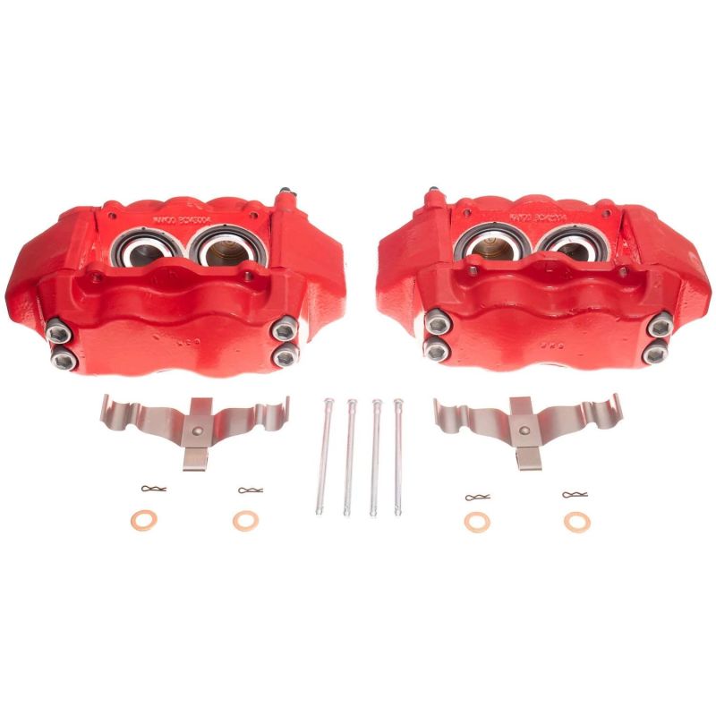 Hyundai Genesis Brake Calipers - Front - PowerStop - Powder Coated - Red - `09-`14